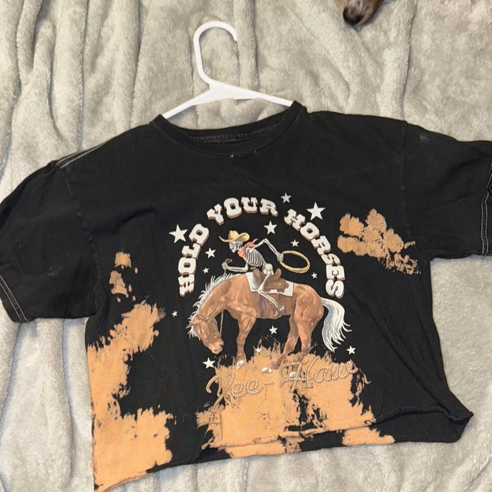 Hold Your Horses Kids Black and Brown T-Shirt